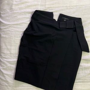 Pencil shirt with front slit and half hanging bow